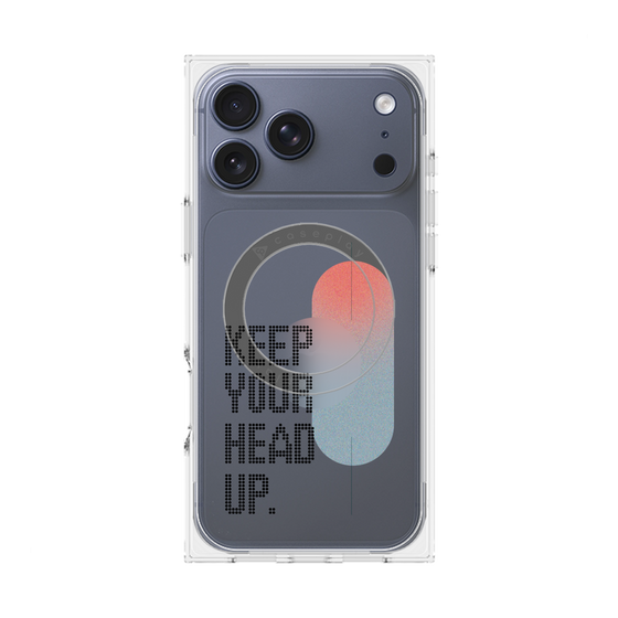 Premium Square Case with MagSafe［ Original - Dot Overlay - KEEP YOUR HEAD UP/A ］