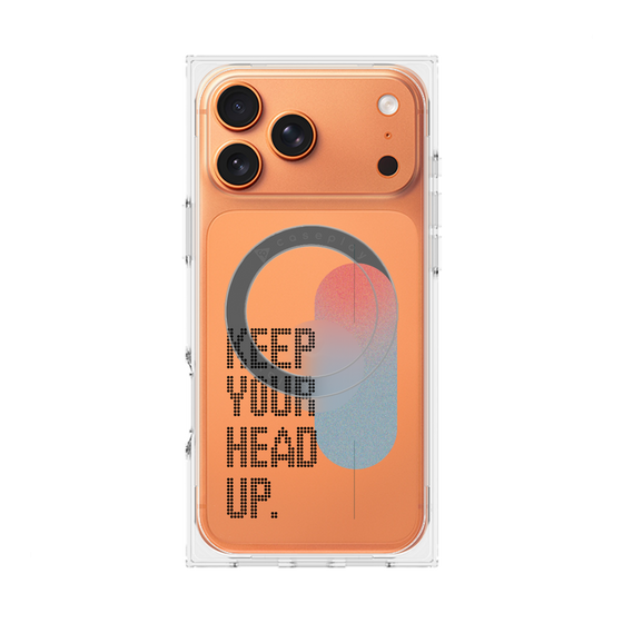 Premium Square Case with MagSafe［ Original - Dot Overlay - KEEP YOUR HEAD UP/A ］