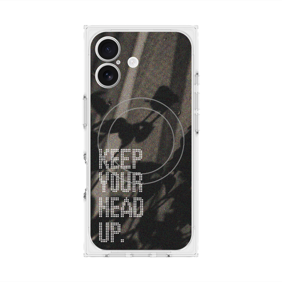 Premium Square Case with MagSafe［ Original - Dot Overlay - KEEP YOUR HEAD UP/B ］