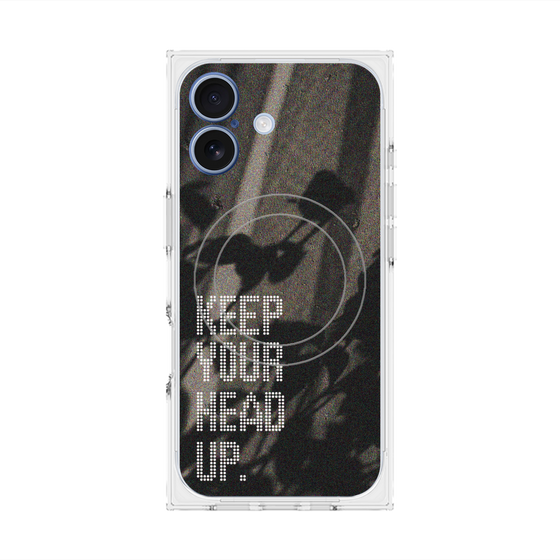 Premium Square Case with MagSafe［ Original - Dot Overlay - KEEP YOUR HEAD UP/B ］