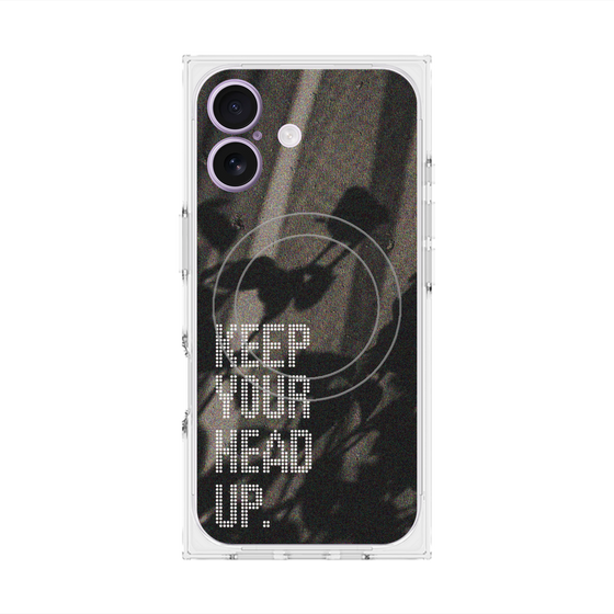 Premium Square Case with MagSafe［ Original - Dot Overlay - KEEP YOUR HEAD UP/B ］