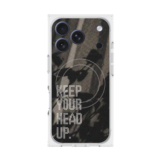 Premium Square Case with MagSafe［ Original - Dot Overlay - KEEP YOUR HEAD UP/B ］