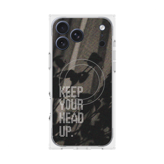 Premium Square Case with MagSafe［ Original - Dot Overlay - KEEP YOUR HEAD UP/B ］