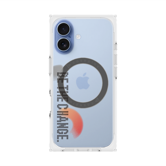 Premium Square Case with MagSafe［ Original - Dot Overlay - BE THE CHANGE/A ］