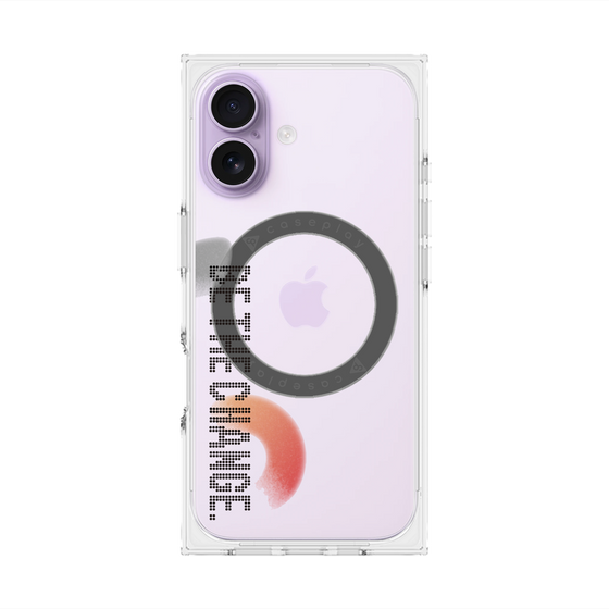 Premium Square Case with MagSafe［ Original - Dot Overlay - BE THE CHANGE/A ］