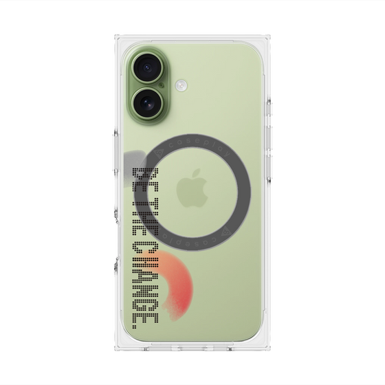 Premium Square Case with MagSafe［ Original - Dot Overlay - BE THE CHANGE/A ］