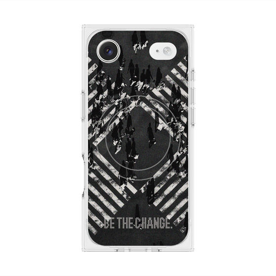 Premium Square Case with MagSafe［ Original - Dot Overlay - BE THE CHANGE/B ］