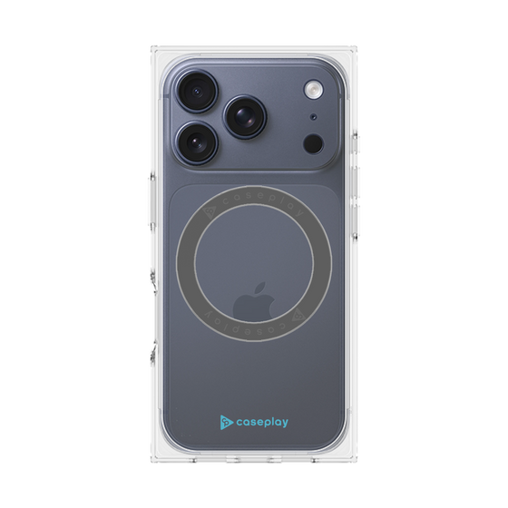 Premium Square Case with MagSafe［ Original - CASEPLAY Logo - Light Blue/A ］