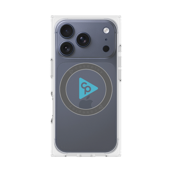 Premium Square Case with MagSafe［ Original - CASEPLAY Logo - Light Blue/C ］