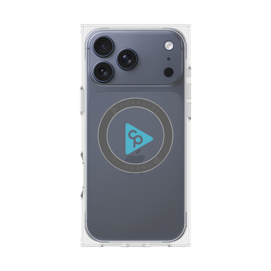 Premium Square Case with MagSafe［ Original - CASEPLAY Logo - Light Blue/C ］