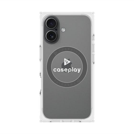 Premium Square Case with MagSafe［ Original - CASEPLAY Logo - White/D ］