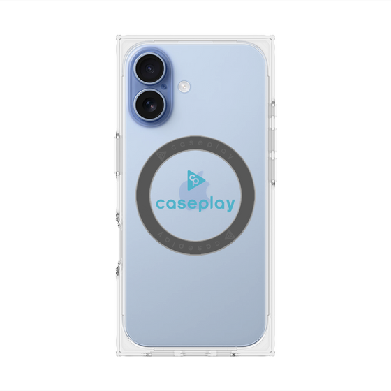 Premium Square Case with MagSafe［ Original - CASEPLAY Logo - Light Blue/D ］
