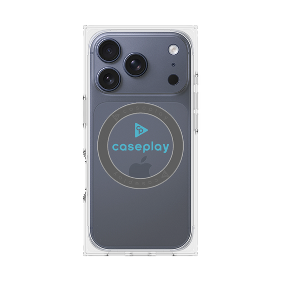 Premium Square Case with MagSafe［ Original - CASEPLAY Logo - Light Blue/D ］