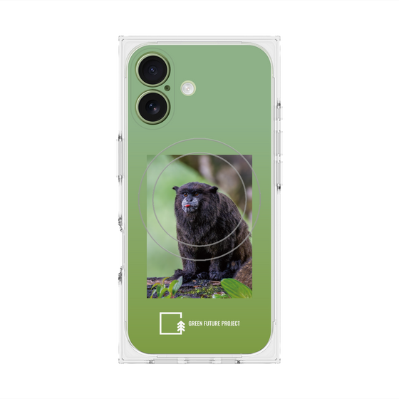 Premium Square Case with MagSafe［ Green Future Project - Black-mantled Tamarin ］