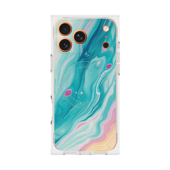 Premium Square Case with MagSafe［ Color Rain - Original - Serene Wave ］