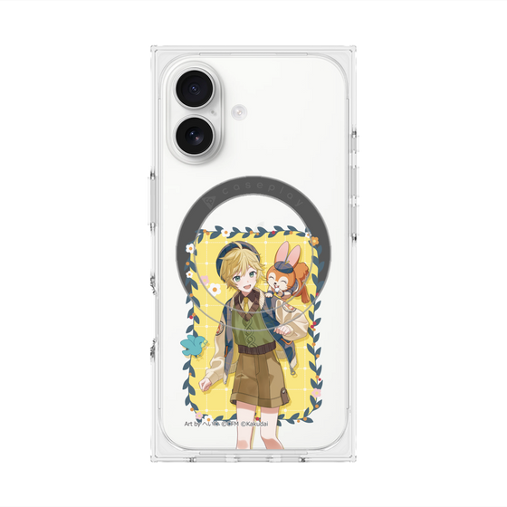 Premium Square Case with MagSafe［ Hatsune Miku × Kuppy Ramune - Kagamine Len × Kuppy - Full-body Illustration 1 ］