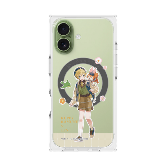 Premium Square Case with MagSafe［ Hatsune Miku × Kuppy Ramune - Kagamine Len × Kuppy - Full-body Illustration 2 ］