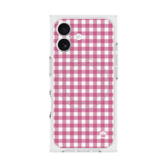 Premium Square Case with MagSafe［ Checkered Pink ］