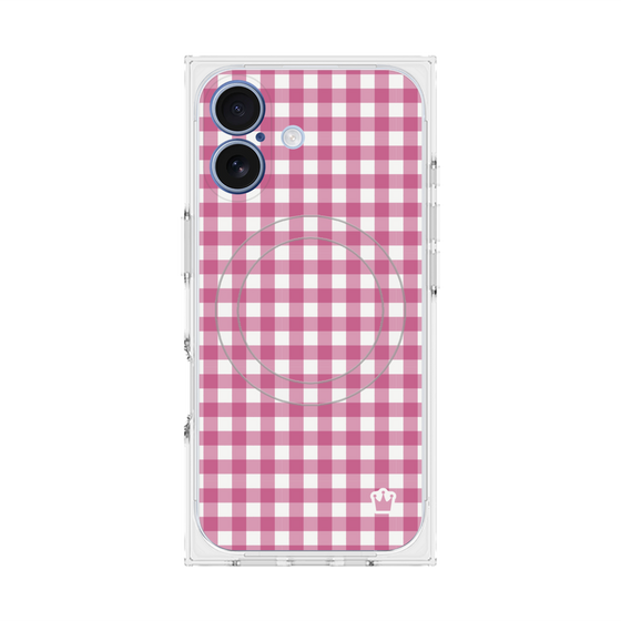 Premium Square Case with MagSafe［ Checkered Pink ］