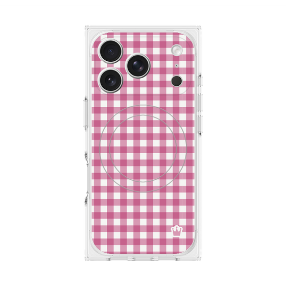Premium Square Case with MagSafe［ Checkered Pink ］