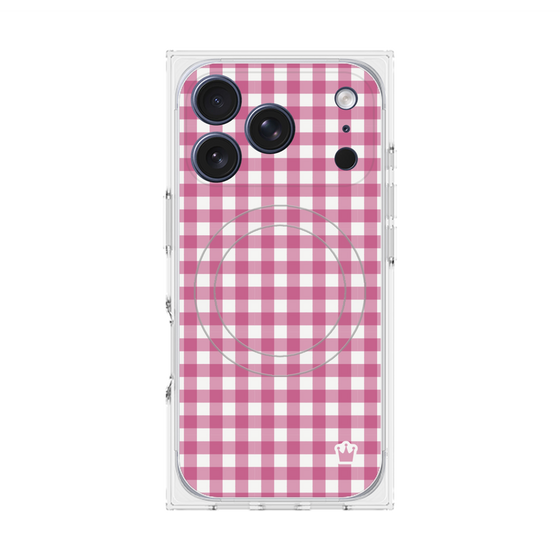 Premium Square Case with MagSafe［ Checkered Pink ］