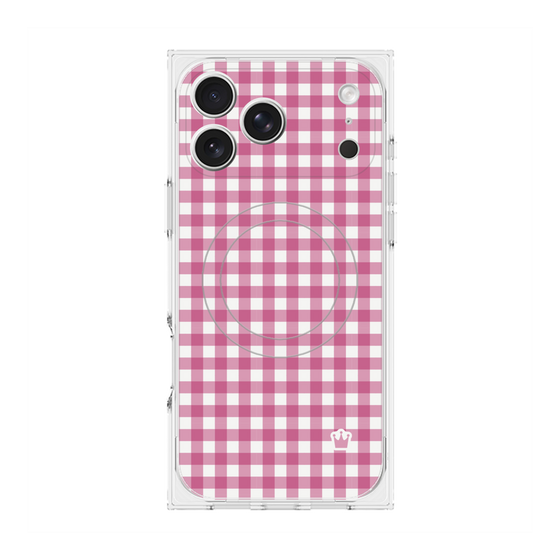 Premium Square Case with MagSafe［ Checkered Pink ］