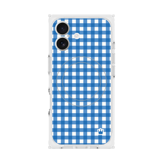 Premium Square Case with MagSafe［ Checkered Blue ］