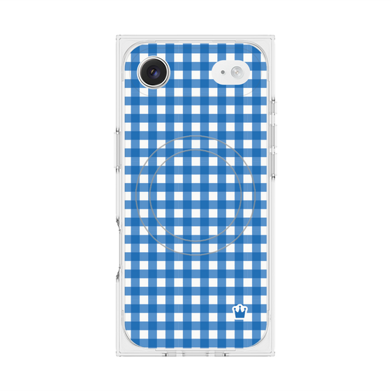 Premium Square Case with MagSafe［ Checkered Blue ］
