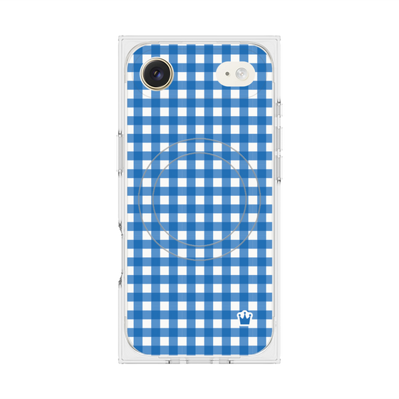 Premium Square Case with MagSafe［ Checkered Blue ］