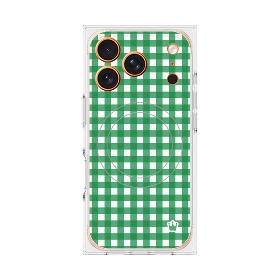 Premium Square Case with MagSafe［ Checkered Green ］
