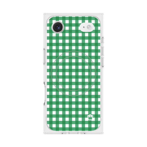 Premium Square Case with MagSafe［ Checkered Green ］