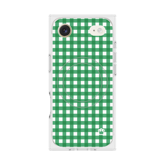 Premium Square Case with MagSafe［ Checkered Green ］