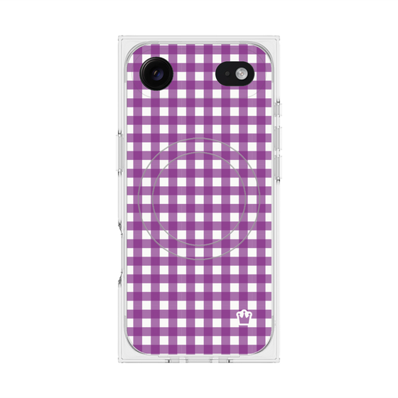Premium Square Case with MagSafe［ Checkered Purple ］