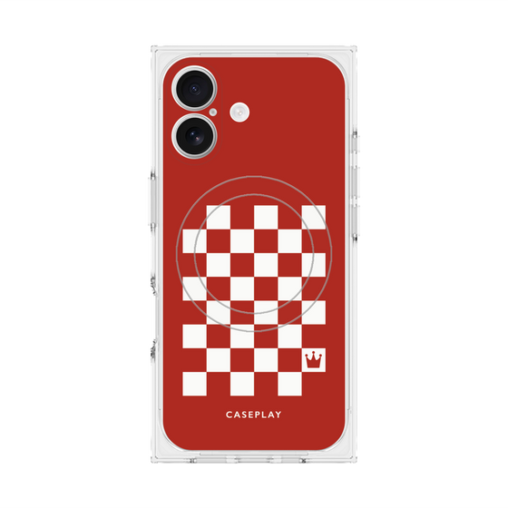 Premium Square Case with MagSafe［ Racing Checkered Flag Red ］
