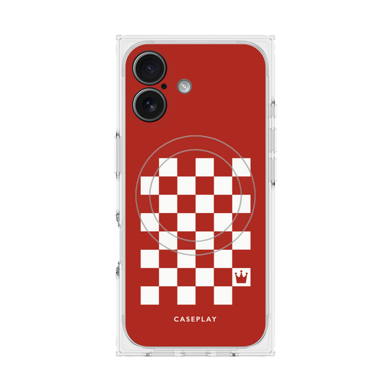 Premium Square Case with MagSafe［ Racing Checkered Flag Red ］