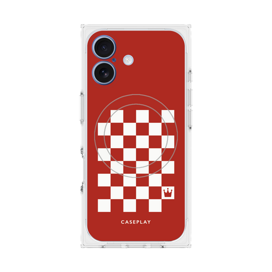 Premium Square Case with MagSafe［ Racing Checkered Flag Red ］