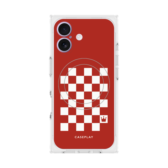 Premium Square Case with MagSafe［ Racing Checkered Flag Red ］