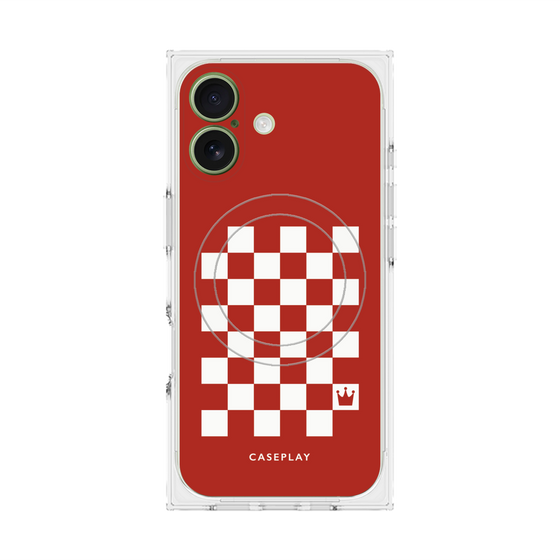 Premium Square Case with MagSafe［ Racing Checkered Flag Red ］