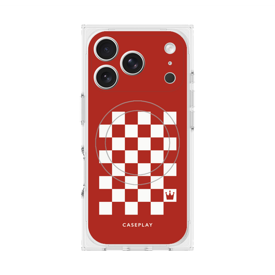 Premium Square Case with MagSafe［ Racing Checkered Flag Red ］