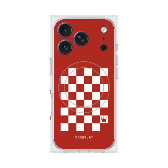 Premium Square Case with MagSafe［ Racing Checkered Flag Red ］