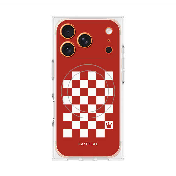 Premium Square Case with MagSafe［ Racing Checkered Flag Red ］