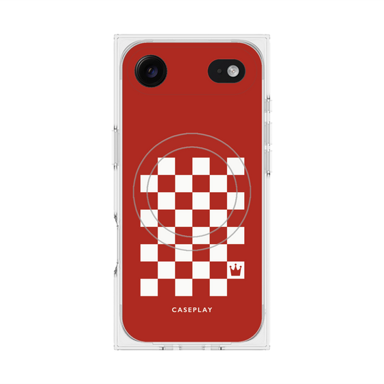 Premium Square Case with MagSafe［ Racing Checkered Flag Red ］