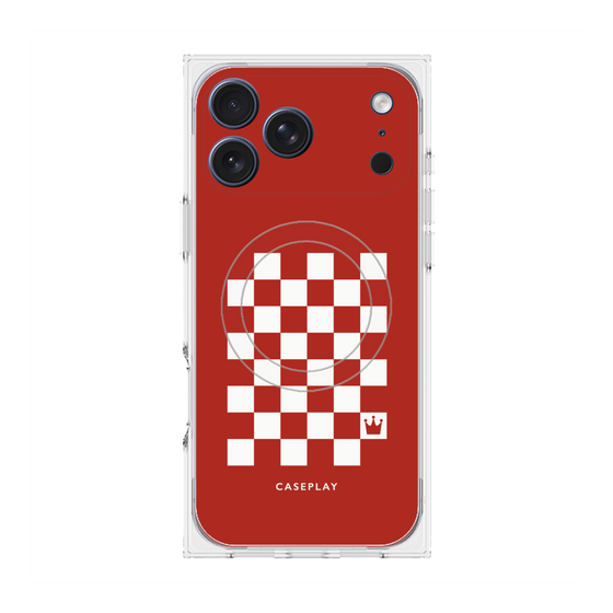 Premium Square Case with MagSafe［ Racing Checkered Flag Red ］
