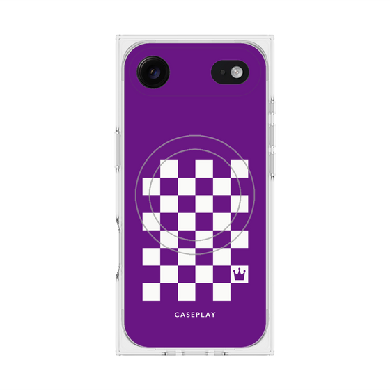 Premium Square Case with MagSafe［ Racing Checkered Flag Purple ］