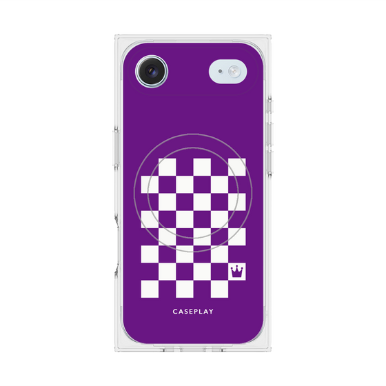 Premium Square Case with MagSafe［ Racing Checkered Flag Purple ］