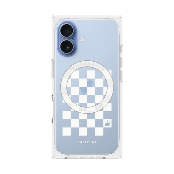 Premium Square Case with MagSafe［ Racing Checkered Flag White ］