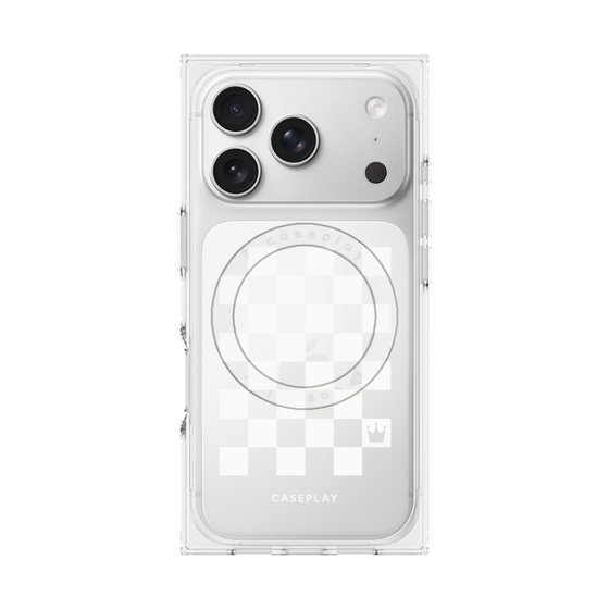 Premium Square Case with MagSafe［ Racing Checkered Flag White ］