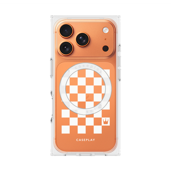 Premium Square Case with MagSafe［ Racing Checkered Flag White ］
