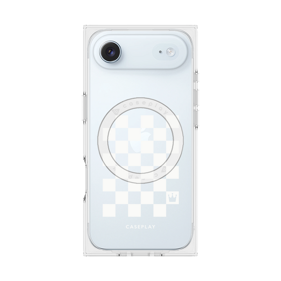 Premium Square Case with MagSafe［ Racing Checkered Flag White ］