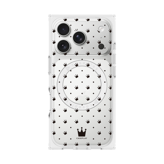 Premium Square Case with MagSafe［ Small Stripe - Red × Black ］